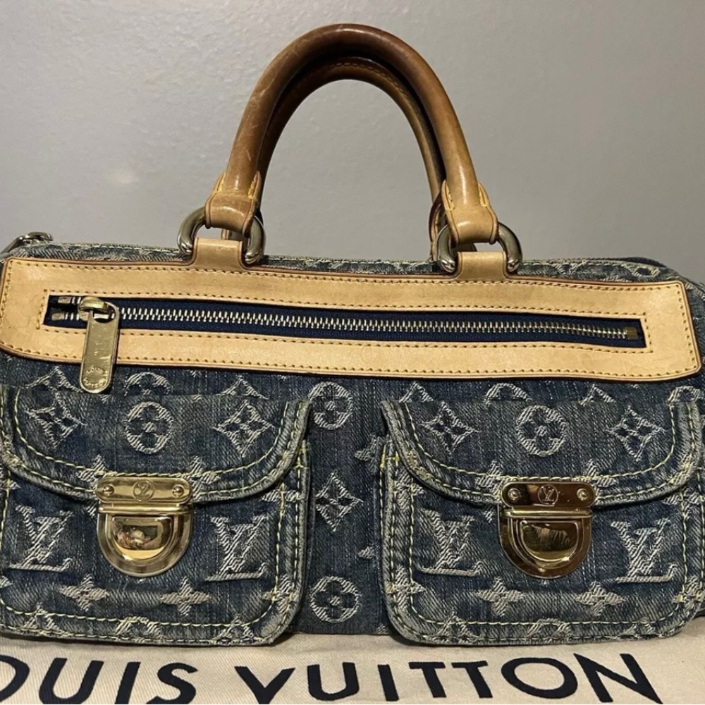 Louis Vuitton LV Hand Bag M95019 Neo Speedy30 Blue Monogram Denim
